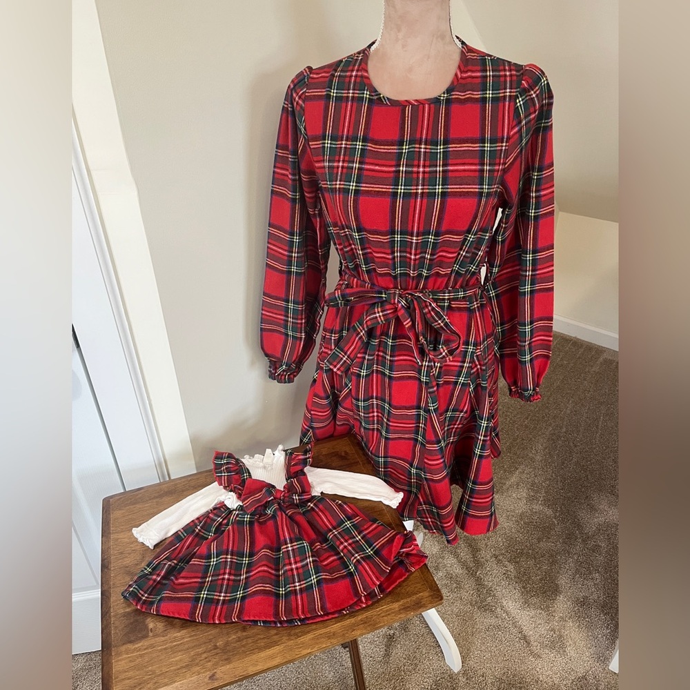 Red Plaid Mommy & Me Dress Set